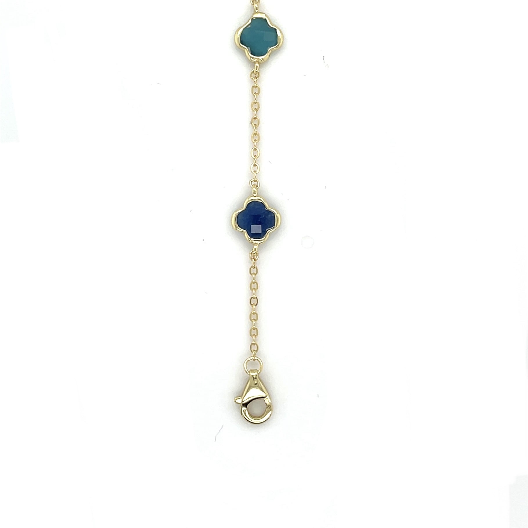 Armband gold-plated roze met bruine of blauwe zirkonia's-5