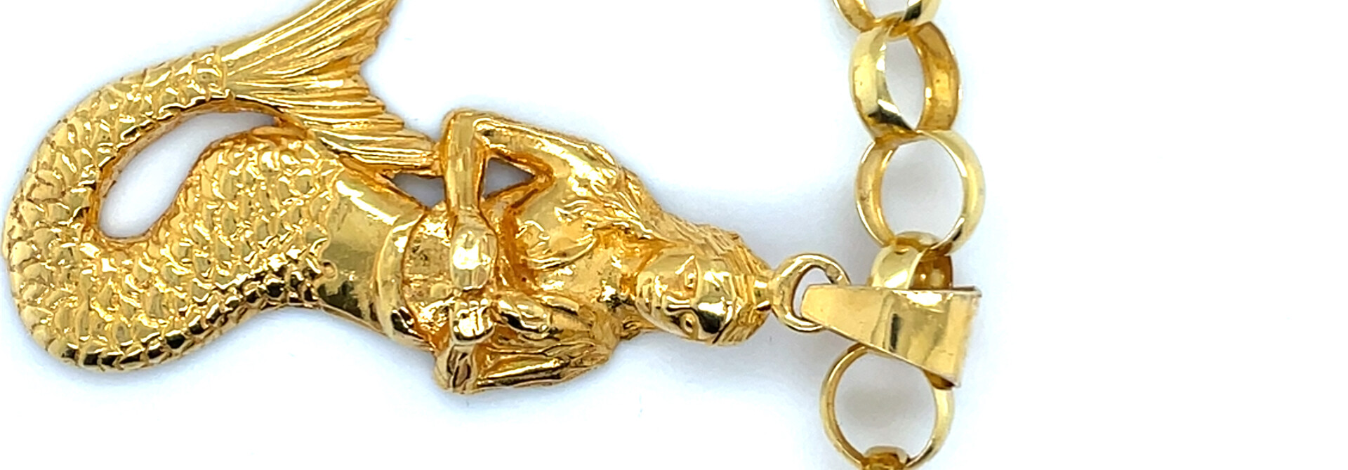 Ketting boto keti met rode stenen en zeemeermin