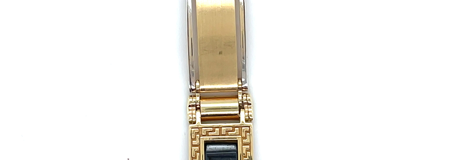 Armband schakels bicolor met medusa hoofd op zwart plakkaat