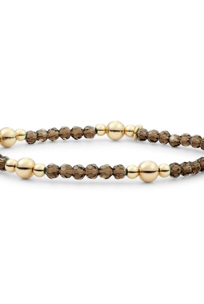 Armband Smoky Quartz Bold Mix Goudkleurig