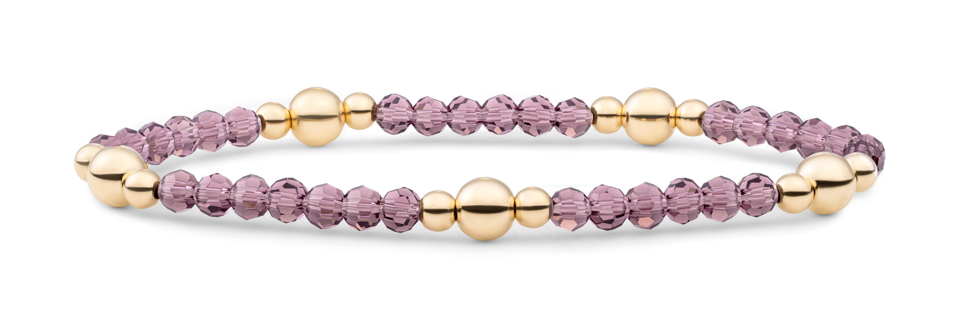 Armband Aubergine Quartz Bold Mix Goudkleurig