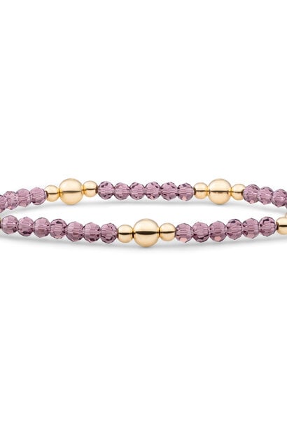 Armband Aubergine Quartz Bold Mix Goudkleurig