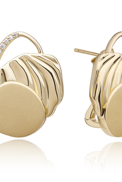 Oorbellen Uneven Push Back Earrings Goudkleurig - Zirconia