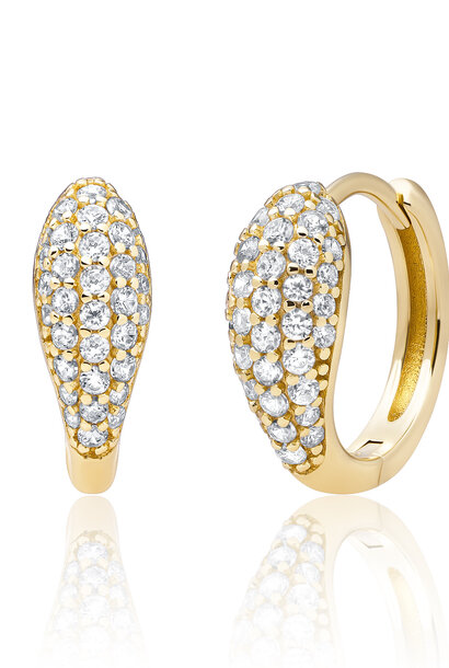 Oorbellen Bold Fuse Small Huggies Goudkleurig - Zirconia