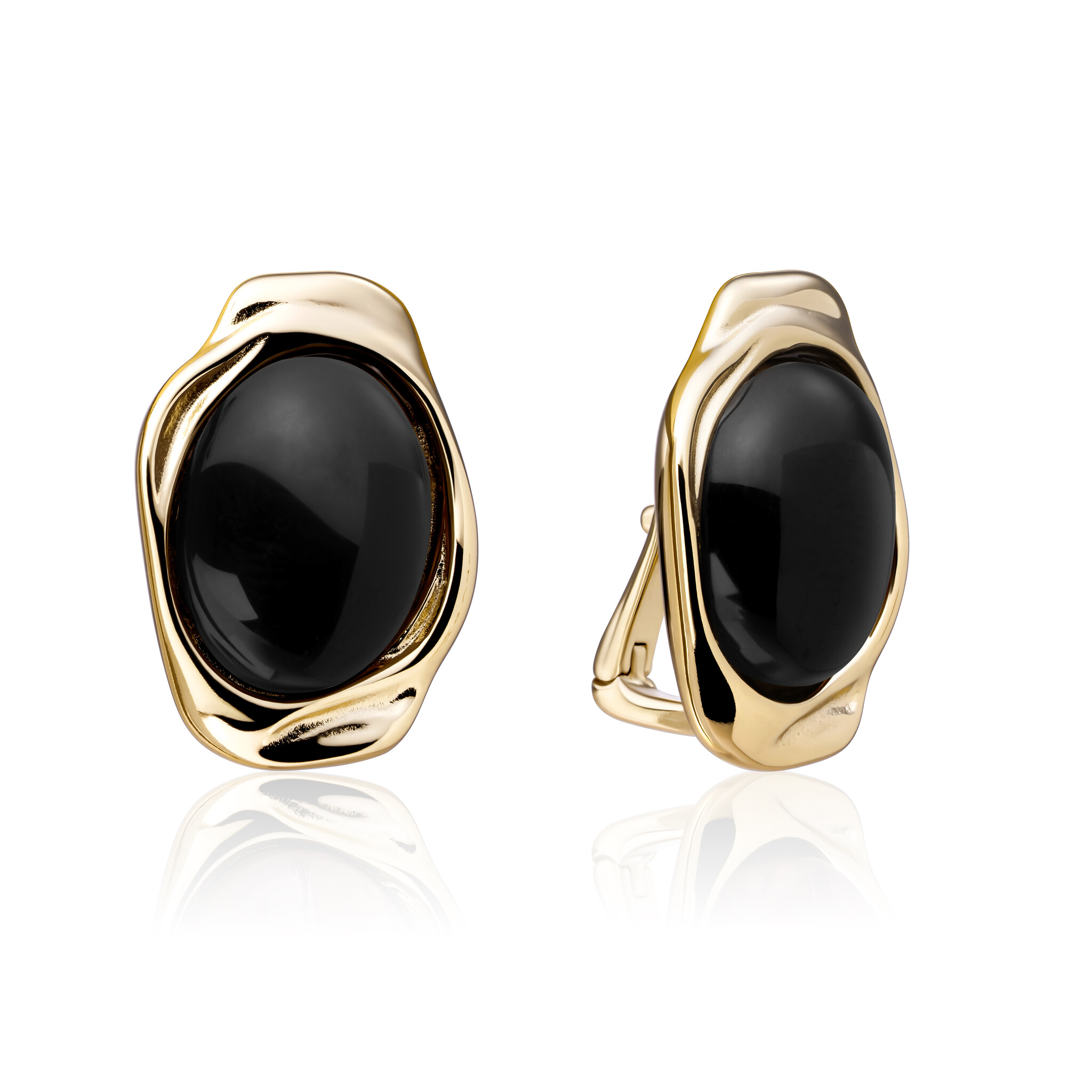 Oorbellen Onyx Flow Goudkleurig-1