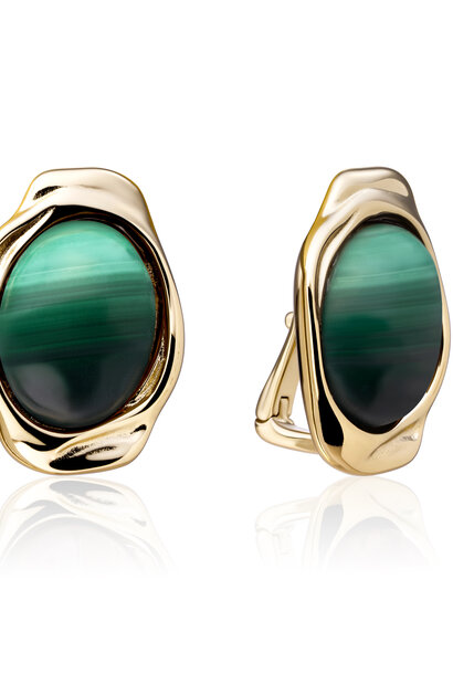 Oorbellen Malachite Flow Goudkleurig