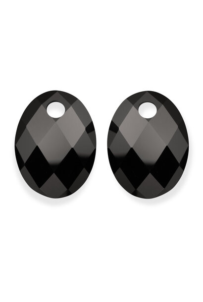 Oorbel Edelstenen Medium Oval Onyx