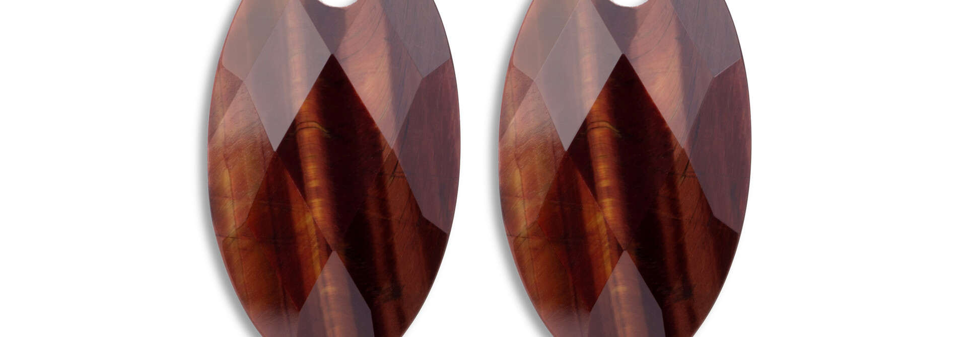 Oorbel Edelstenen Leaf - Red Tiger Eye
