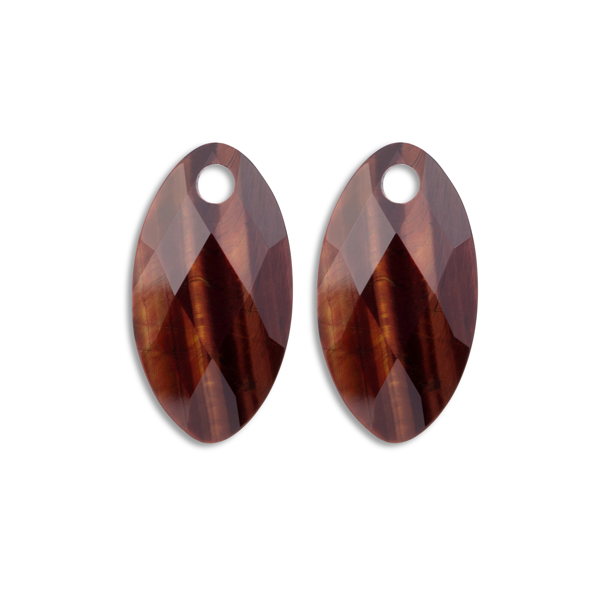 Oorbel Edelstenen Leaf - Red Tiger Eye-1