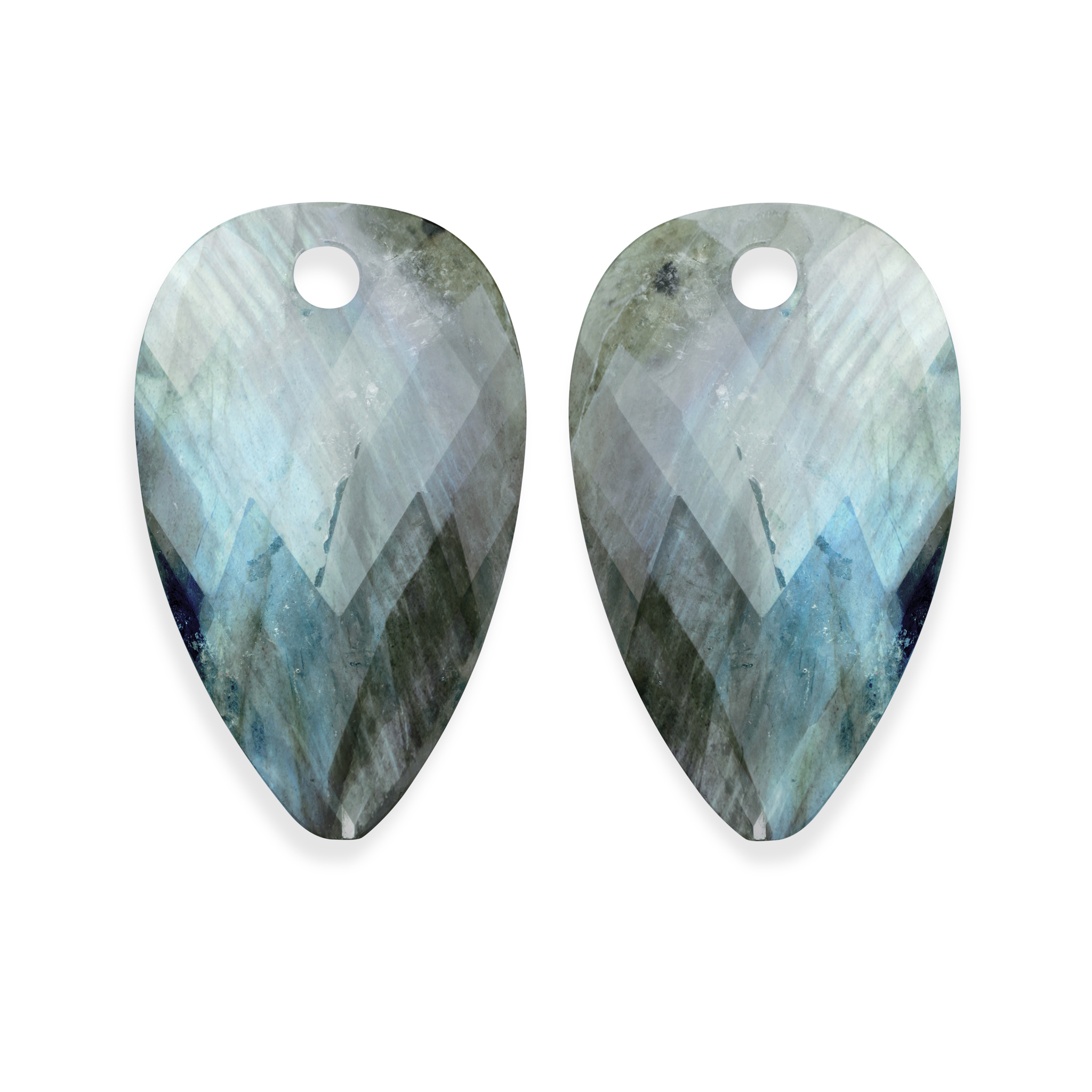 Oorbel Edelstenen Blossom - Labradorite-1