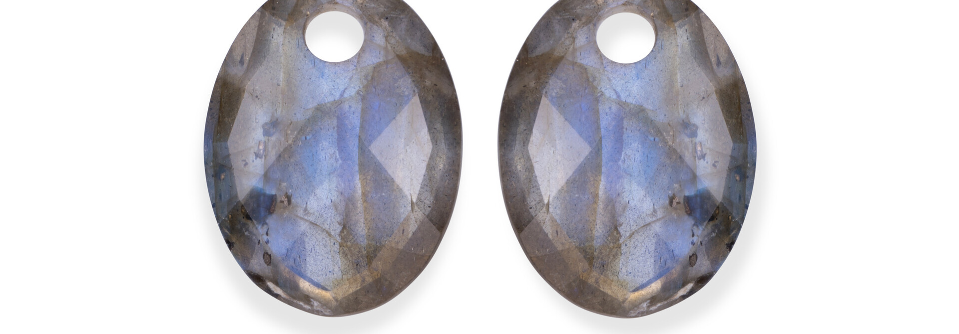 Oorbel Edelstenen Medium Oval - Labradorite