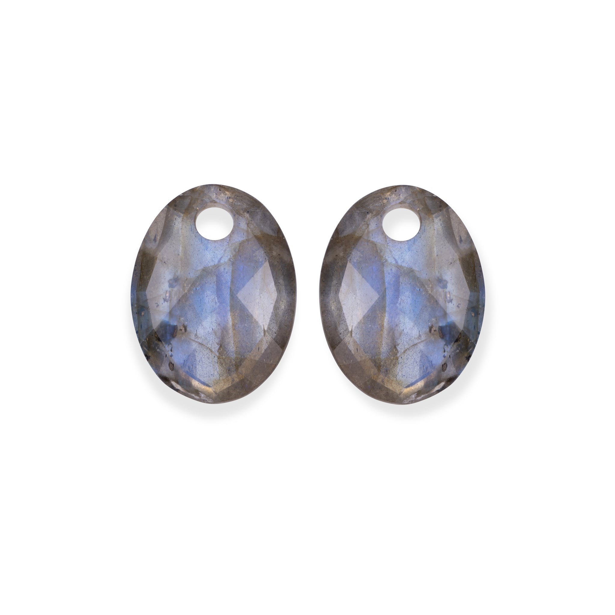 Oorbel Edelstenen Medium Oval - Labradorite-1