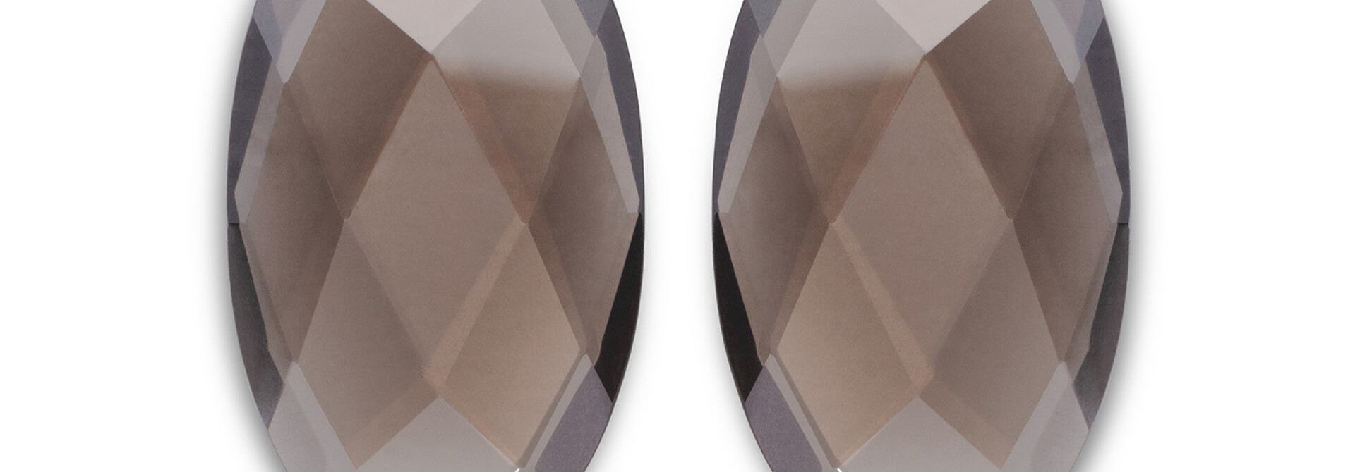Oorbel Edelstenen Large Leaf - Smoky Quartz