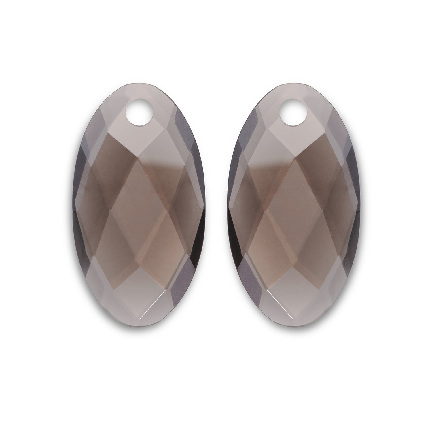 Oorbel Edelstenen Large Leaf - Smoky Quartz-1