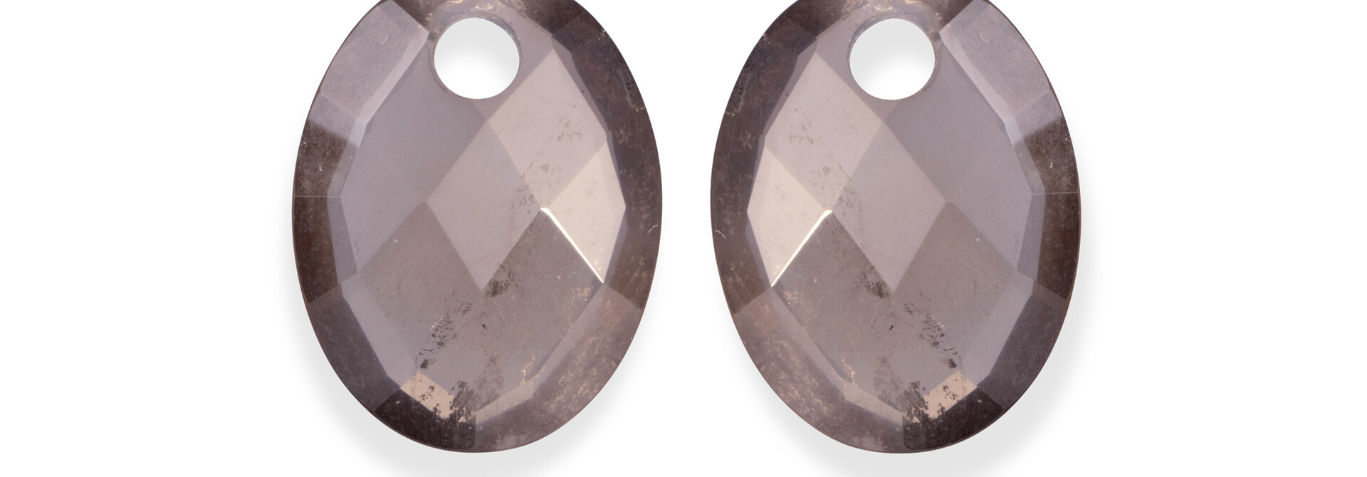 Oorbel Edelstenen Medium Oval - Smoky Quartz
