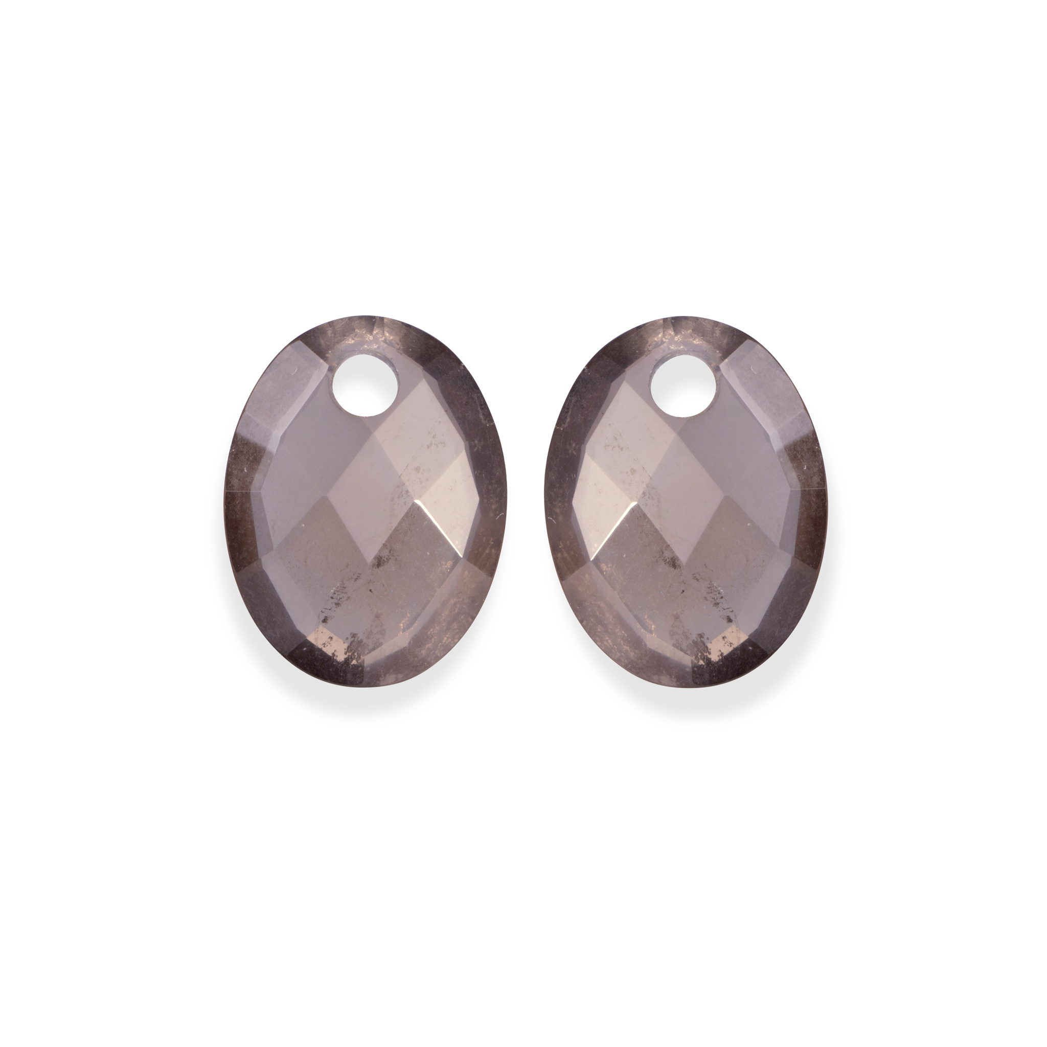 Oorbel Edelstenen Medium Oval - Smoky Quartz-1