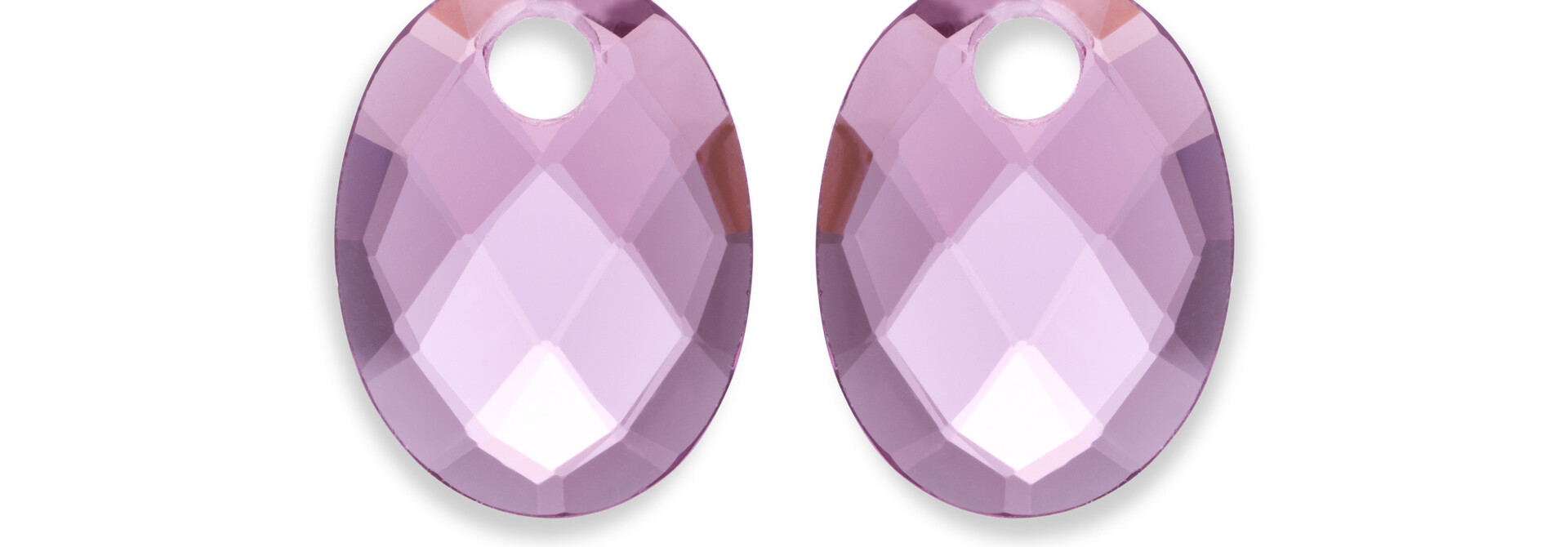 Oorbel Edelstenen Medium Oval Aubergine Quartz