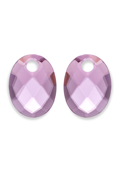 Oorbel Edelstenen Medium Oval Aubergine Quartz