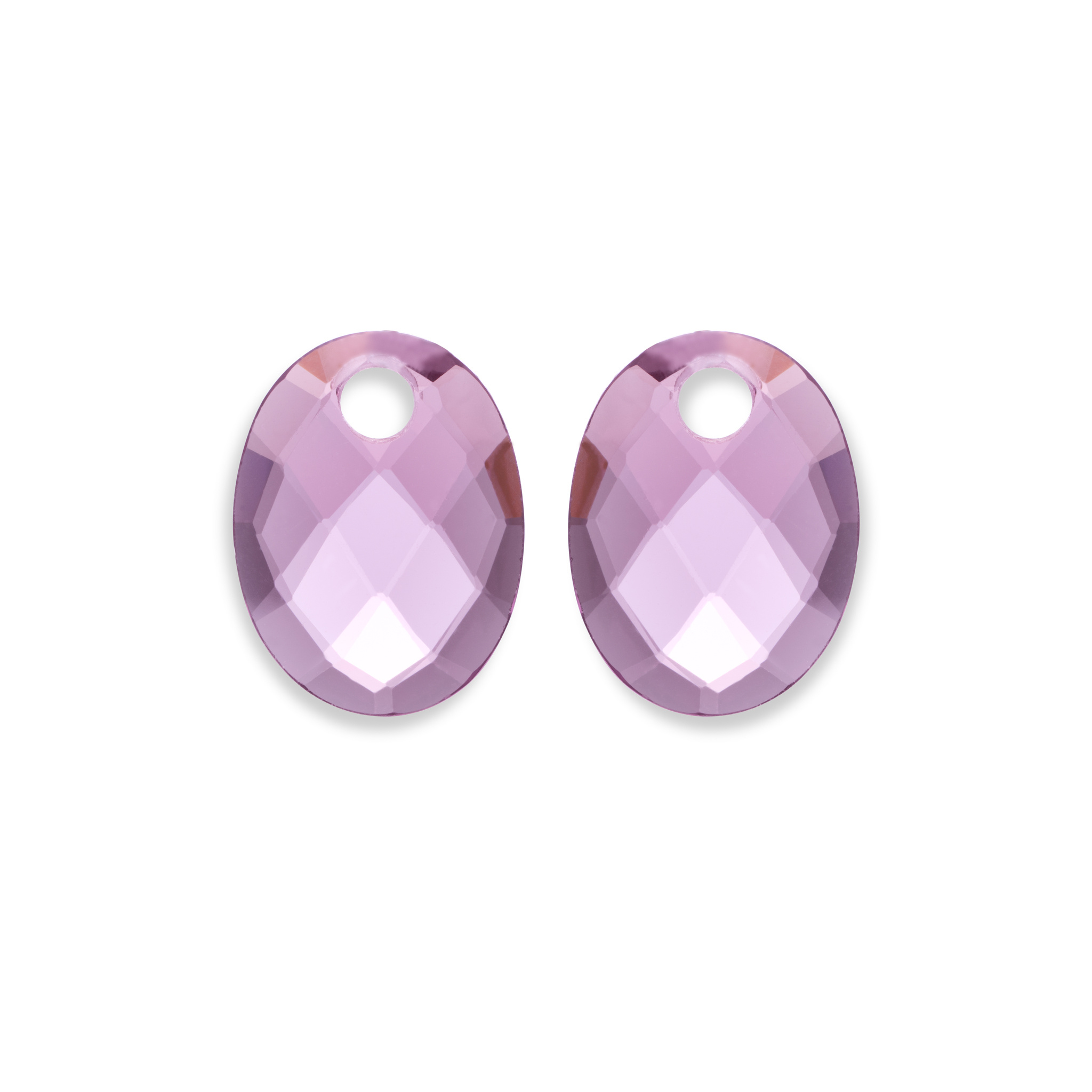 Oorbel Edelstenen Medium Oval Aubergine Quartz-1