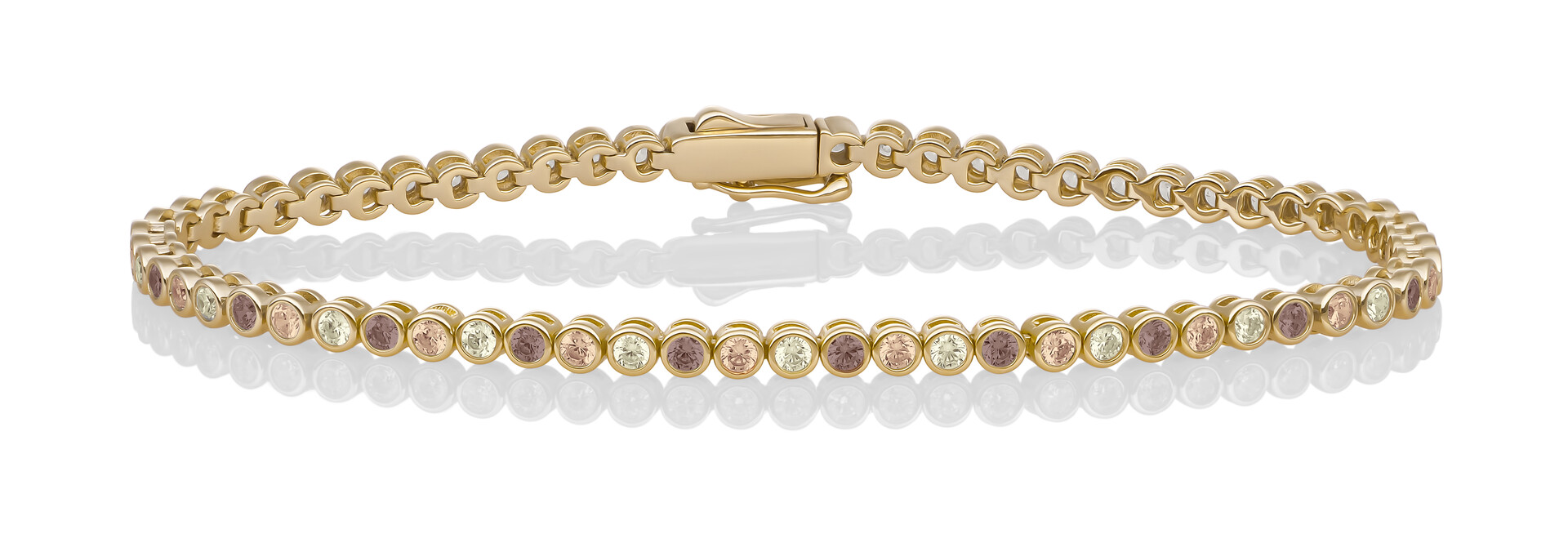 Armband Tennis Round Zirconia goud verguld - 925 Zilver - Medium