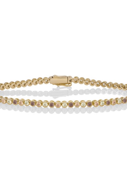 Armband Tennis Round Zirconia goud verguld - 925 Zilver - Medium