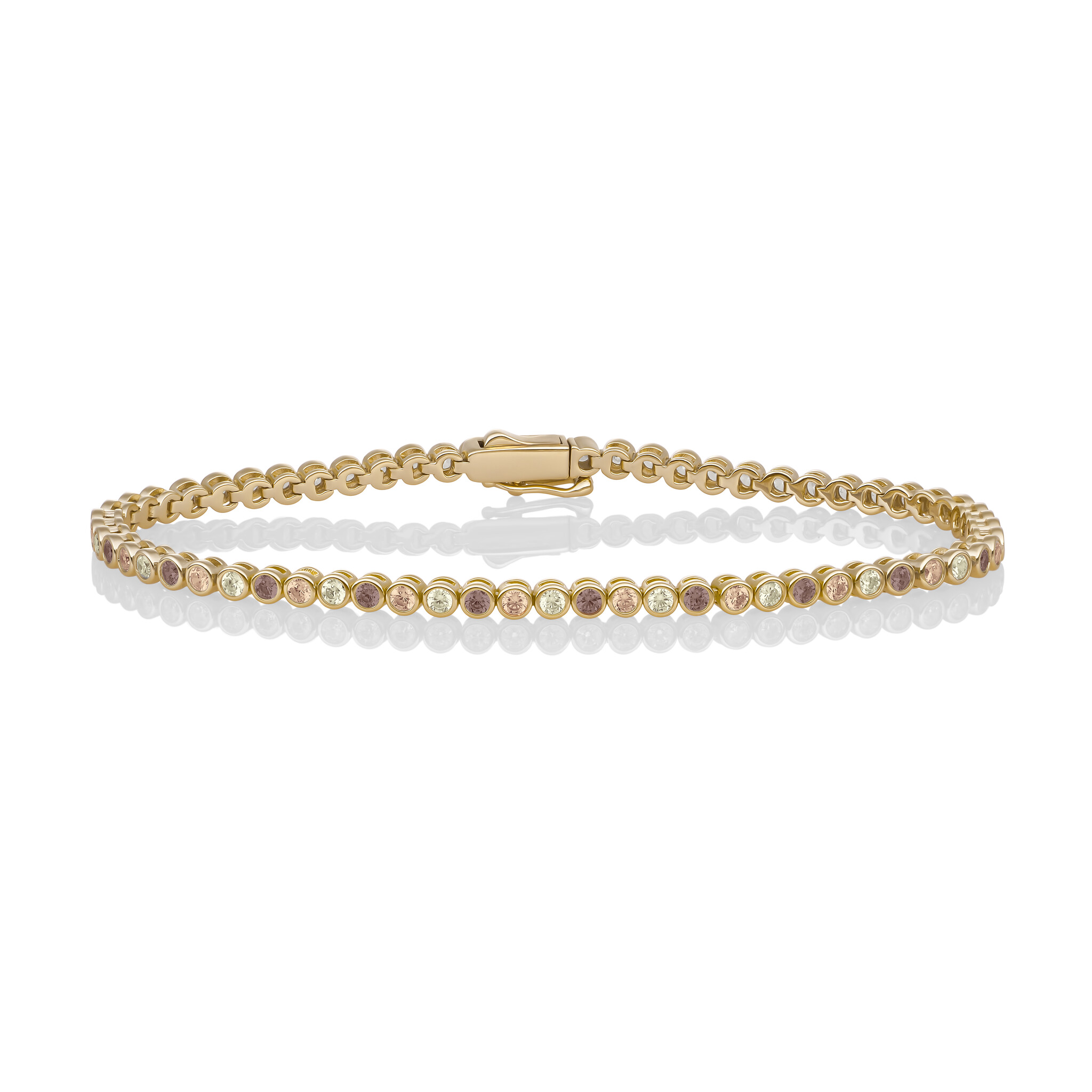 Armband Tennis Round Zirconia goud verguld - 925 Zilver - Medium-1