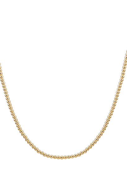 Kralenketting 2mm Goudkleurig - 42cm +2cm