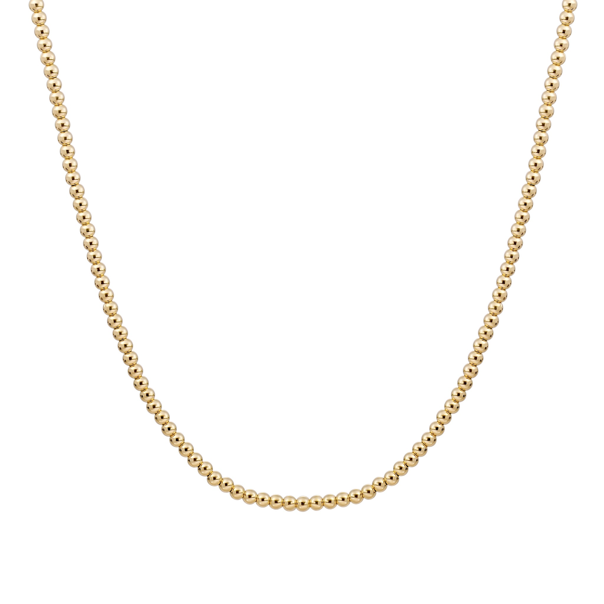 Kralenketting 3mm Goudkleurig - 42cm +2cm-1