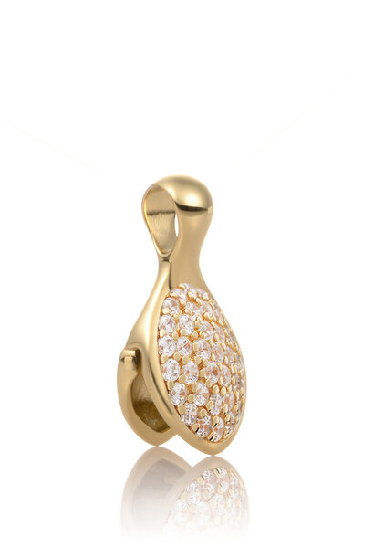 Hanger Leaf Clip Goudkleurig - Zirconia