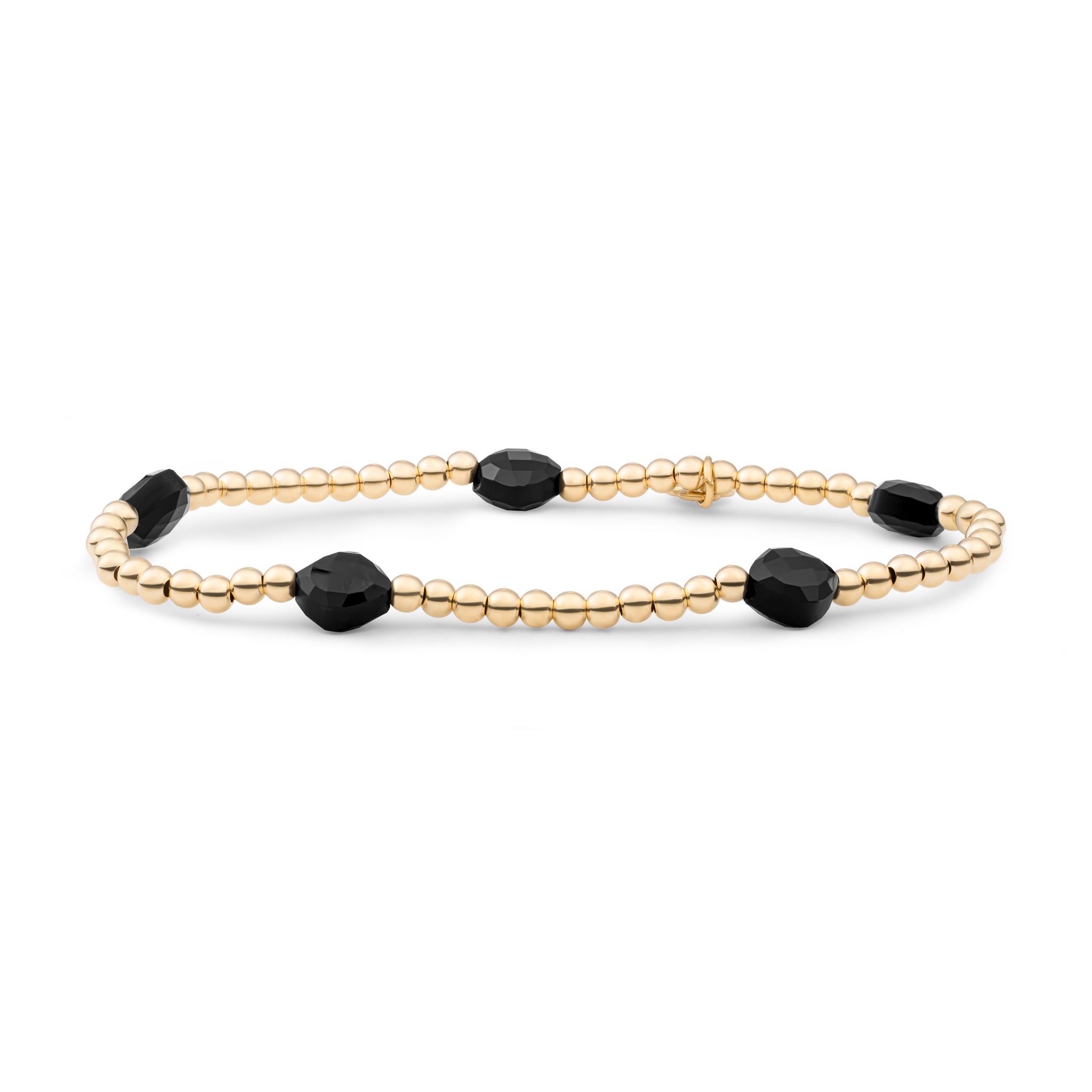 Armband Onyx Cushion Cut Beads Goudkleurig-1