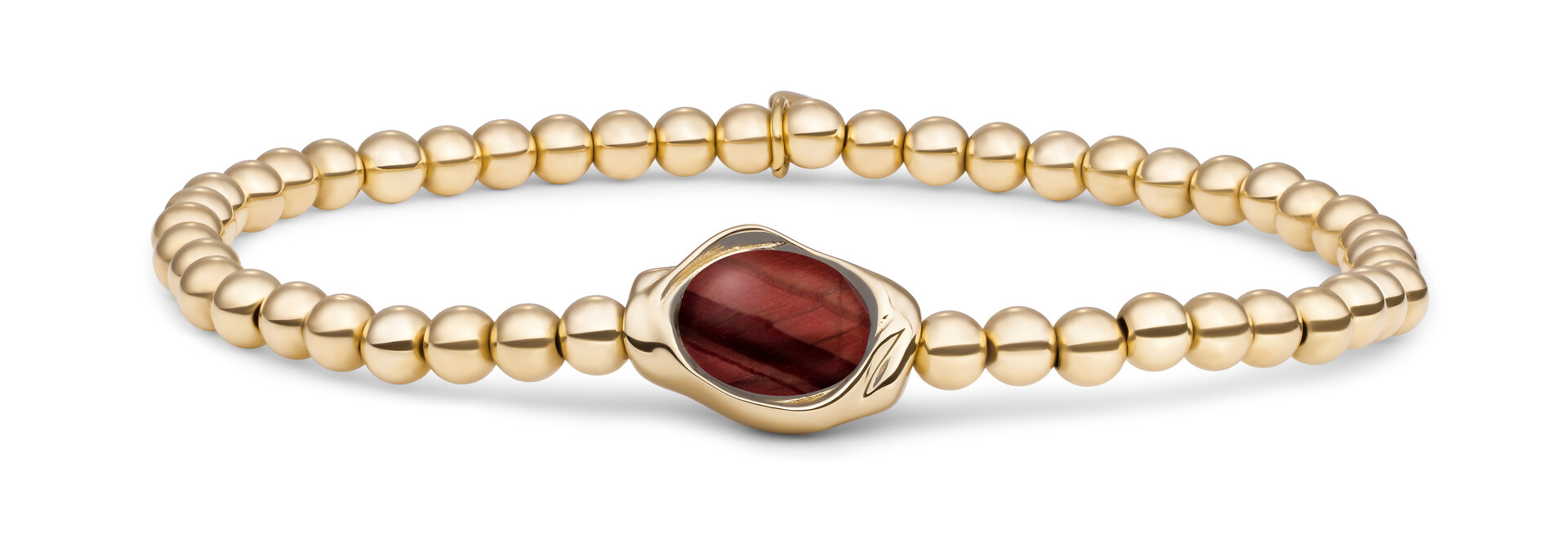 Armband Red Tiger Eye Flow Goudkleurig