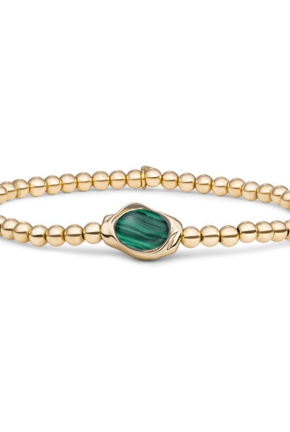 Armband Malachite Flow Goudkleurig