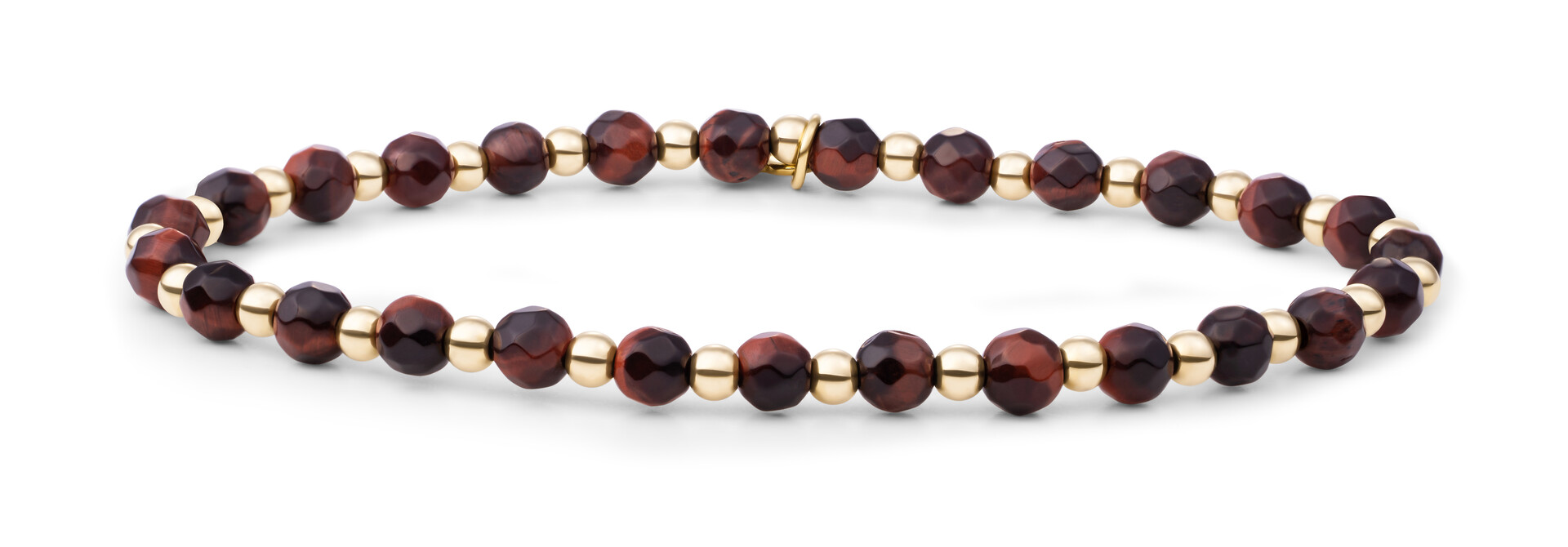 Armband Red Tiger Eye Interstellar Goudkleurig - 3mm