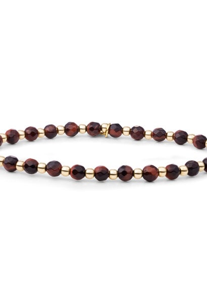 Armband Red Tiger Eye Interstellar Goudkleurig - 3mm