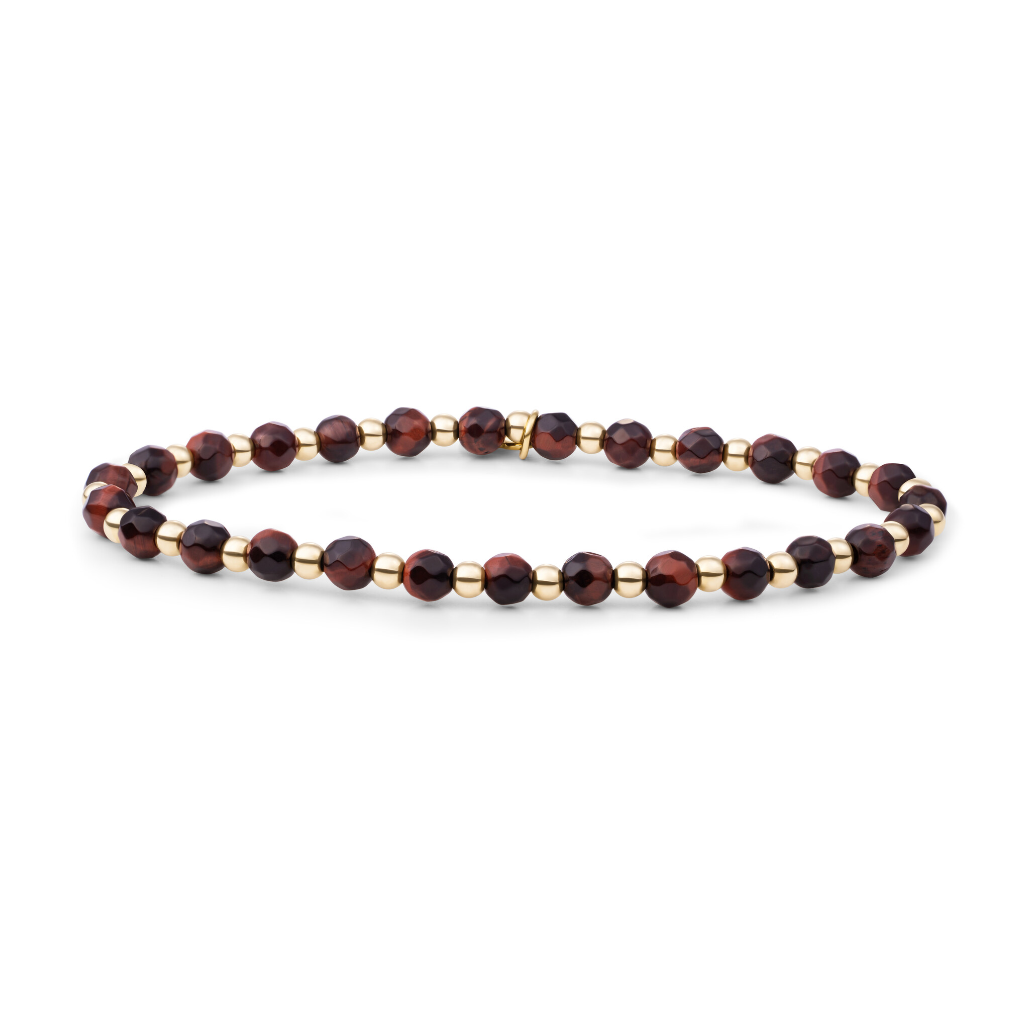Armband Red Tiger Eye Interstellar Goudkleurig - 3mm-1