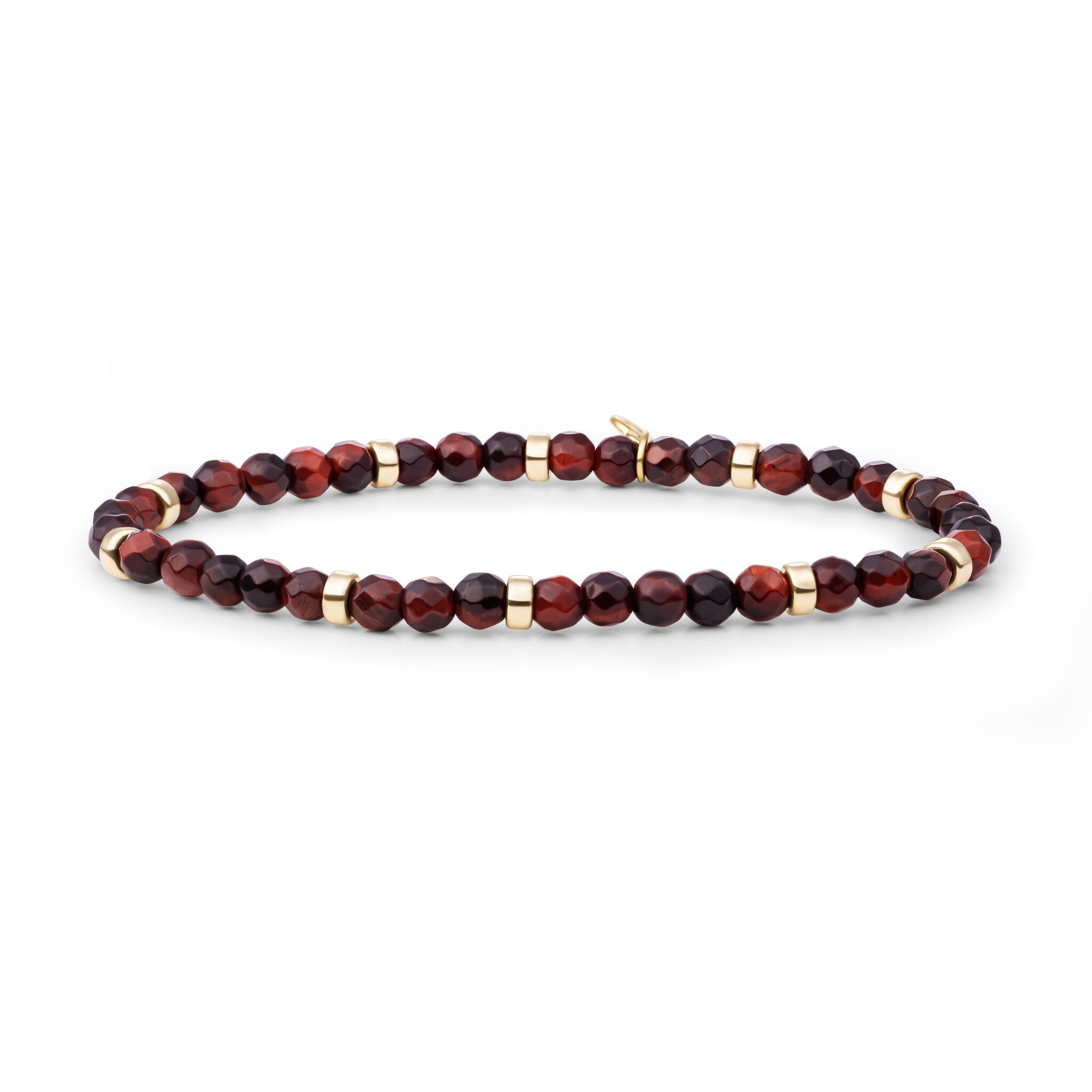Armband Red Tiger Eye Roundel Interstellar Goudkleurig-1