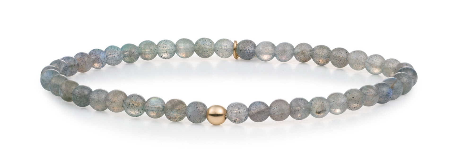 Armband Labradorite Saturn small Goudkleurig - 4mm