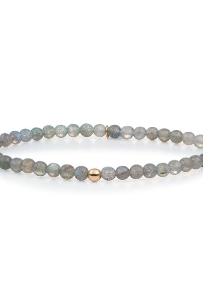 Armband Labradorite Saturn small Goudkleurig - 4mm