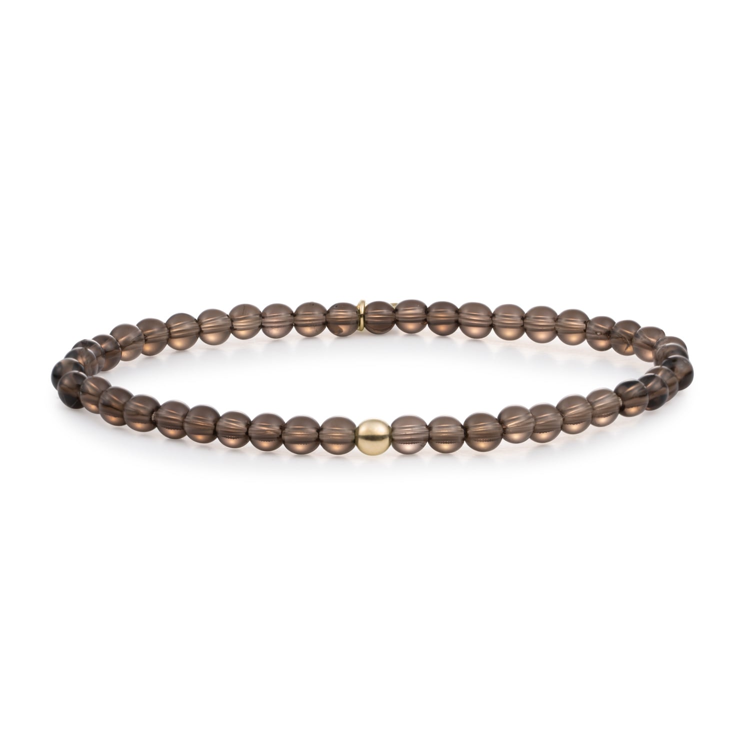 Armband Smoky Quartz Saturn small Goudkleurig - 4mm-1