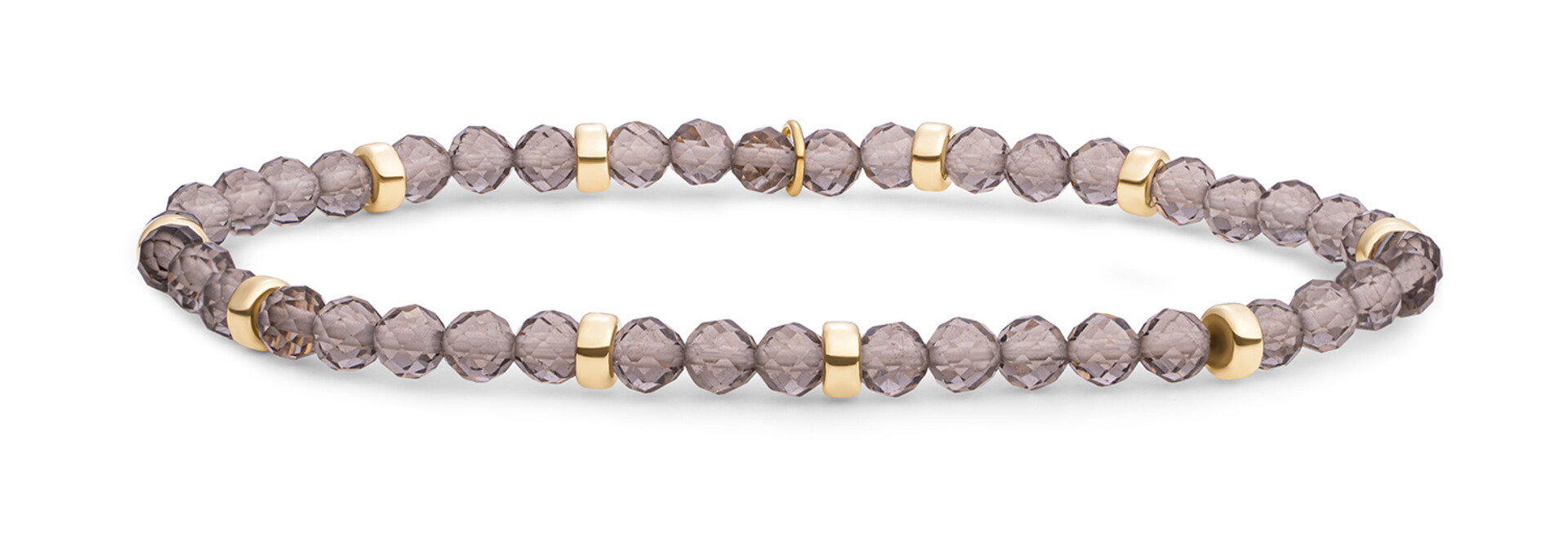 Armband Smoky Quartz Roundel Interstellar Goudkleurig