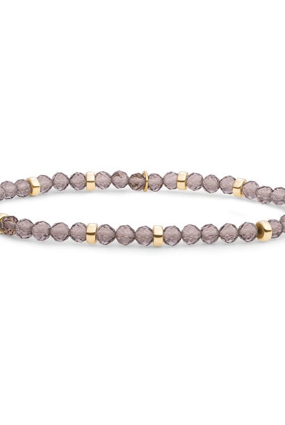 Armband Smoky Quartz Roundel Interstellar Goudkleurig