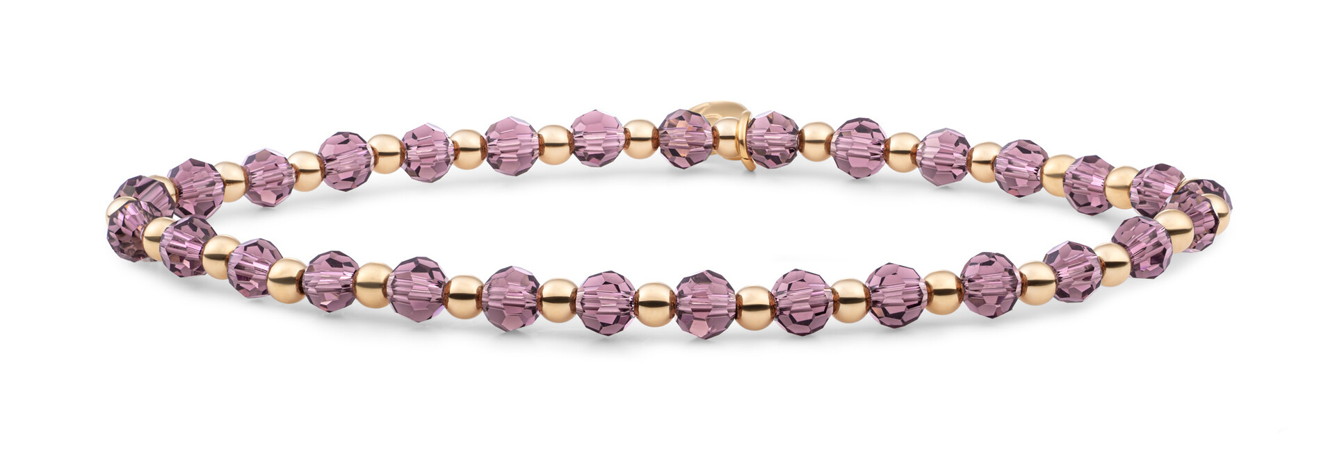 Armband Aubergine Quartz Interstellar Goudkleurig - 3mm