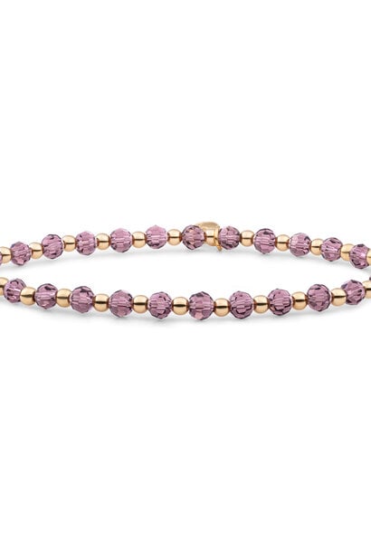 Armband Aubergine Quartz Interstellar Goudkleurig - 3mm