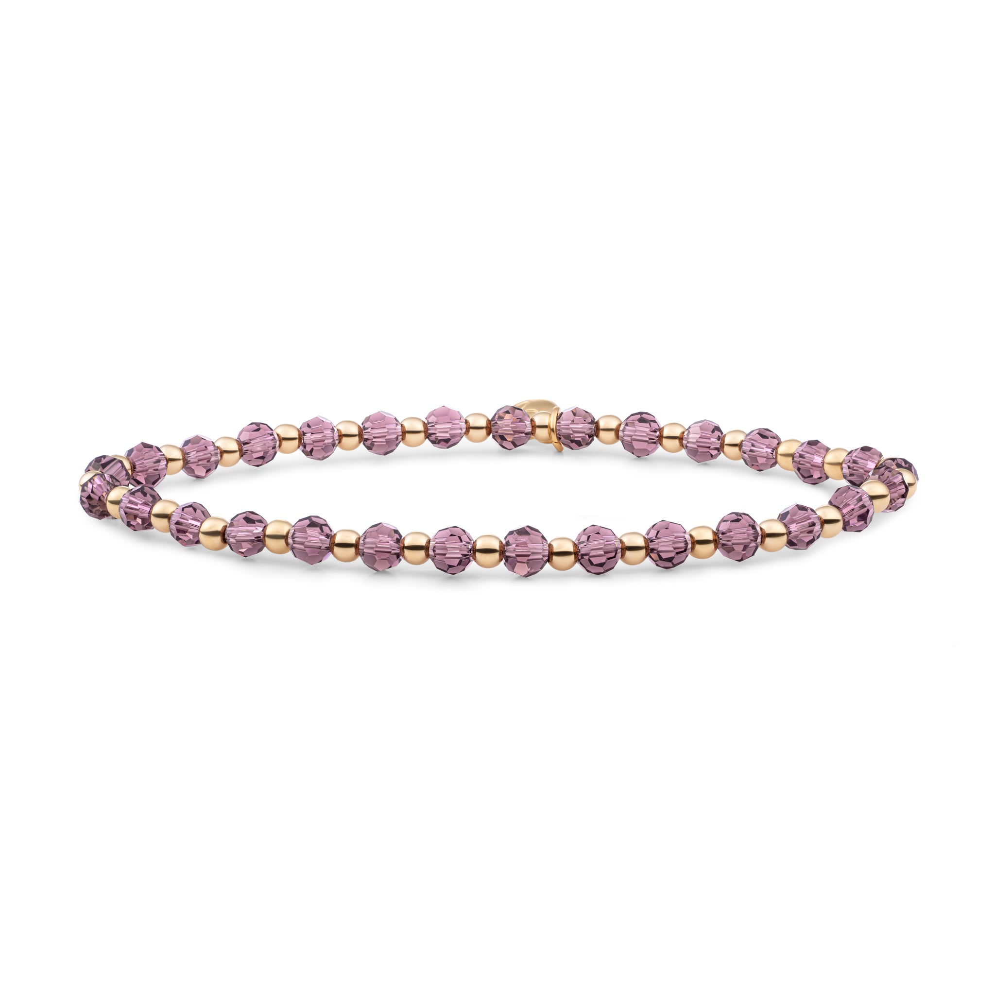 Armband Aubergine Quartz Interstellar Goudkleurig - 3mm-1