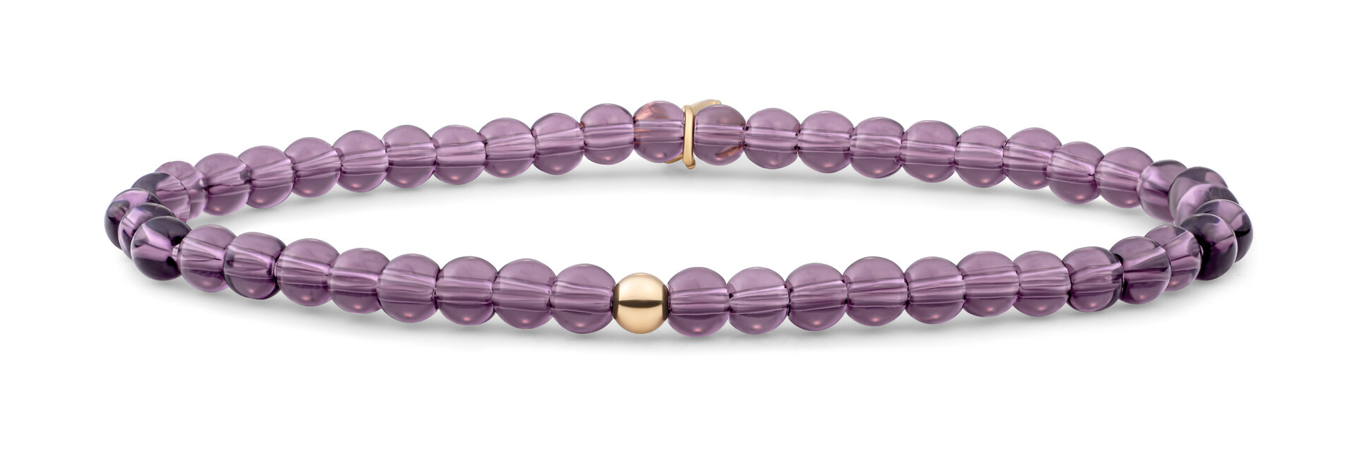 Armband Aubergine Quartz Saturn small Goudkleurig - 4mm