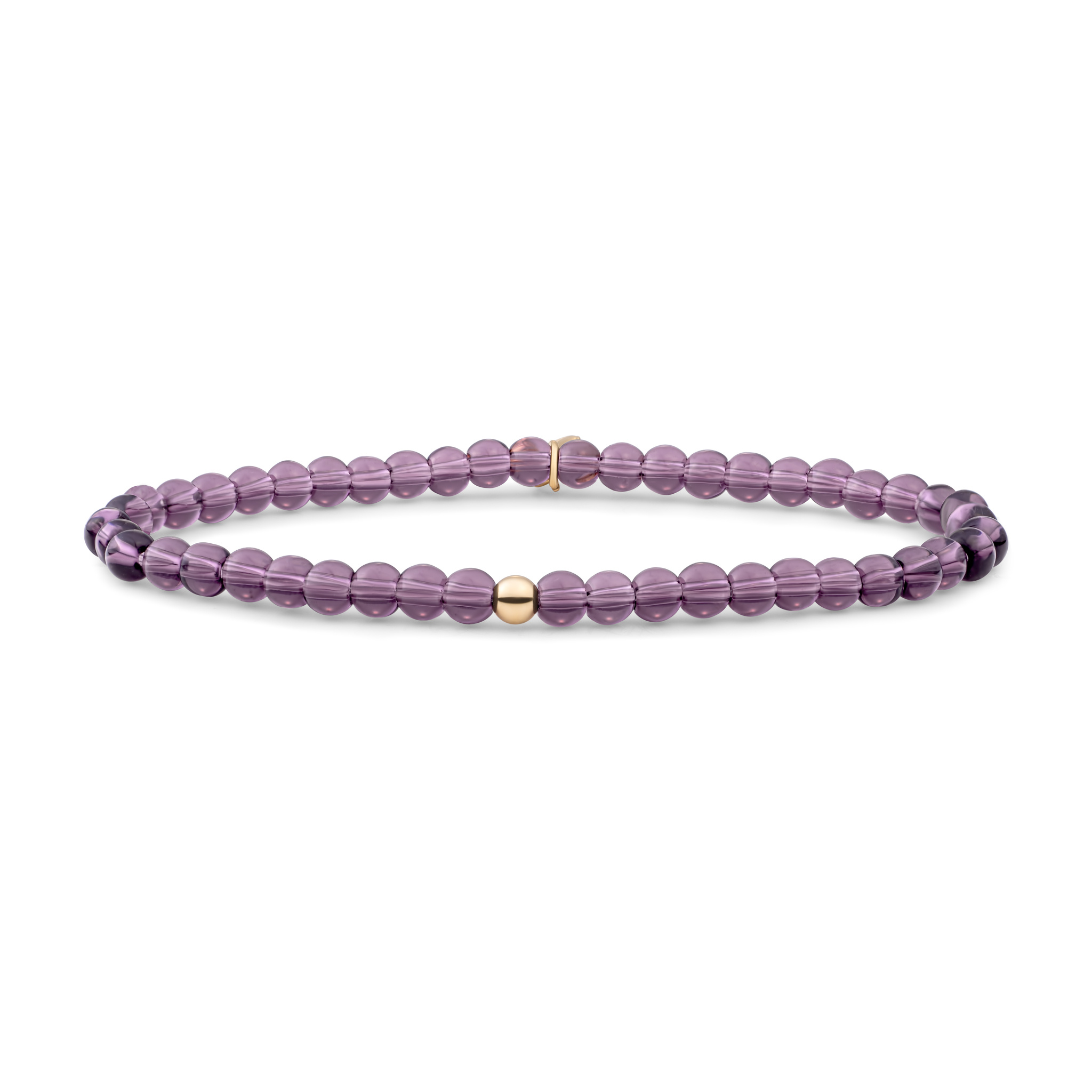 Armband Aubergine Quartz Saturn small Goudkleurig - 4mm-1