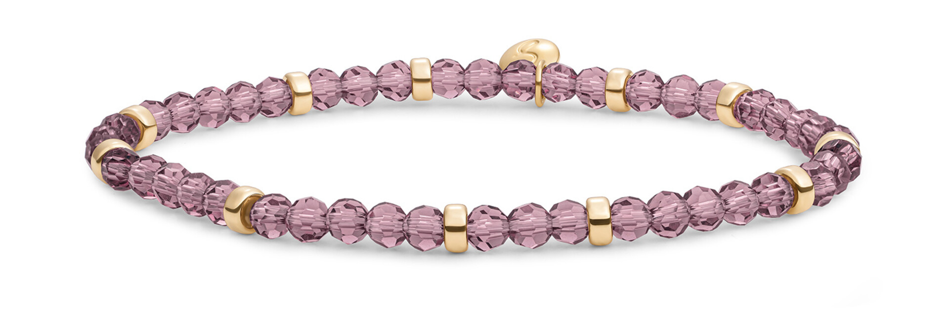 Armband Aubergine Quartz Roundel Interstellar Goudkleurig