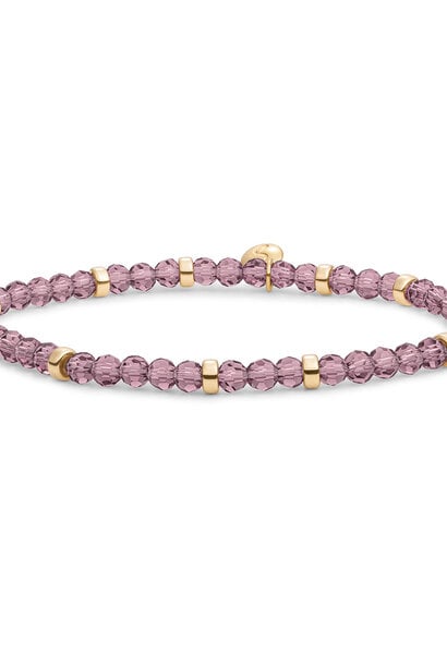 Armband Aubergine Quartz Roundel Interstellar Goudkleurig
