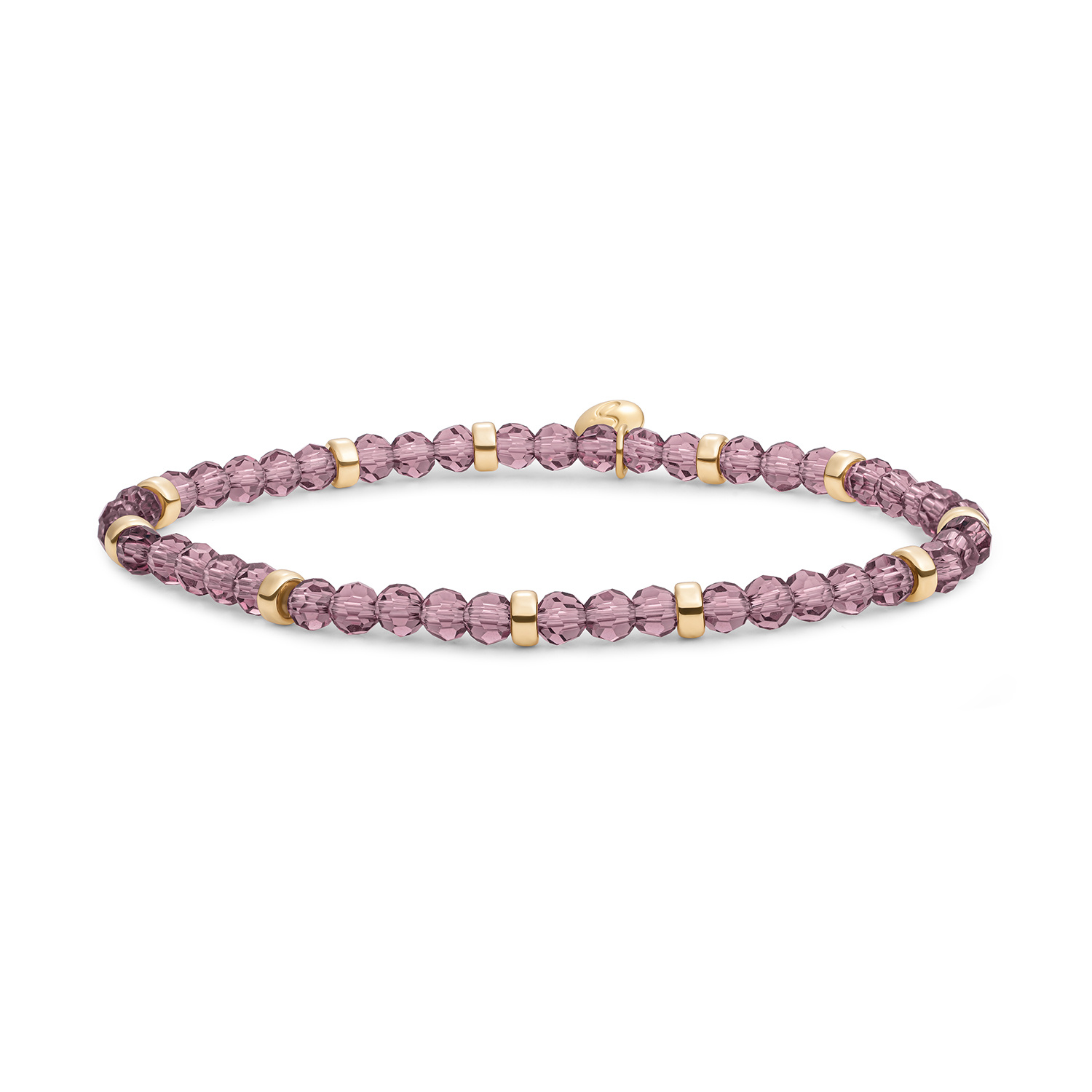 Armband Aubergine Quartz Roundel Interstellar Goudkleurig-1