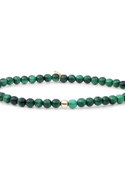 Armband Malachite Saturn small Goudkleurig - 4mm